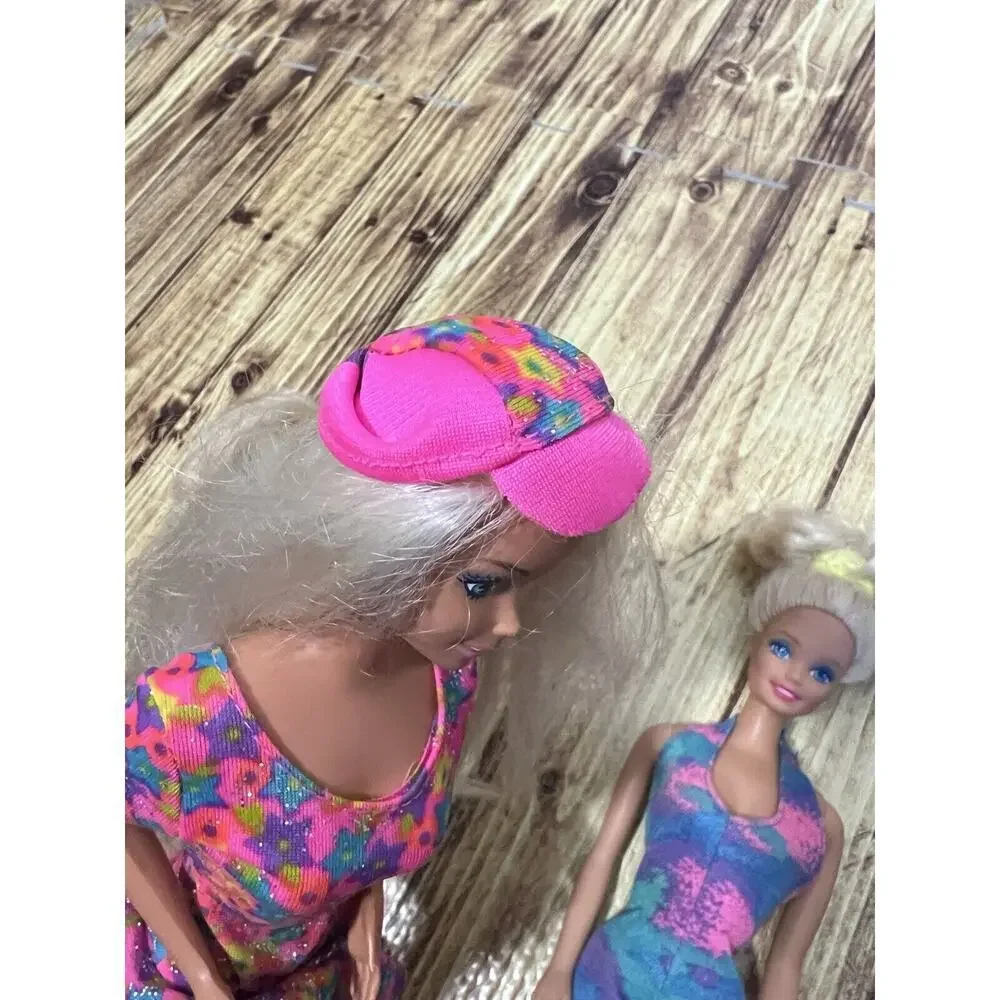 Vtg Barbie Bundle Of 3 Vintage Blonde Girls Trendy Swimsuit Dress Jumpsuit #Y354